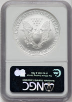 2008-W S$1 Silver Eagle Reverse of 2007 Burnished First Strike NGC MS70