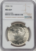 1924 $1 Peace Dollar NGC MS66+