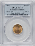 1926 $2.50 SESQUI Commemorative Gold PCGS MS64