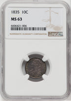1835 10C Bust Dime NGC MS63