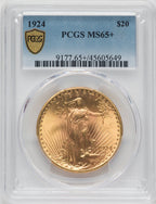 1924 $20 Saint Saint-Gaudens Double Eagle PCGS MS65+