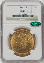 1904 $20 Liberty CAC Liberty Double Eagle NGC MS64