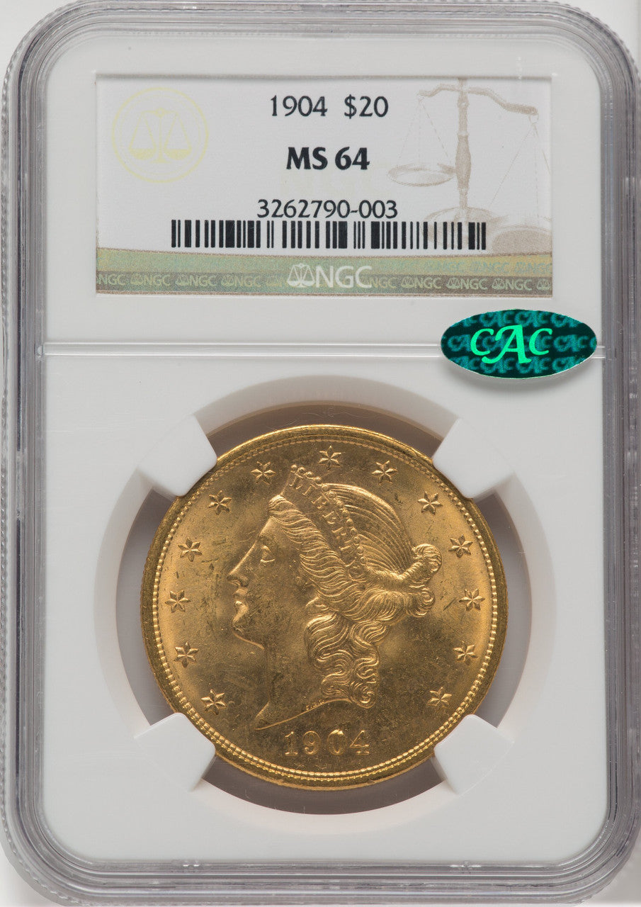 1904 $20 Liberty CAC Liberty Double Eagle NGC MS64