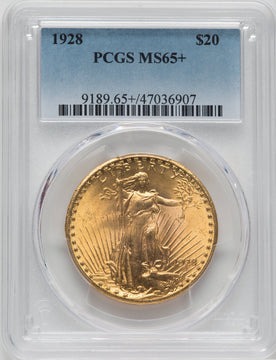 1928 $20 Saint-Gaudens Double Eagle PCGS MS65+