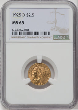 1925-D $2.50 Indian Quarter Eagle NGC MS65 (761822004)