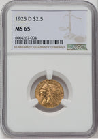 1925-D $2.50 Indian Quarter Eagle NGC MS65 (761822004)