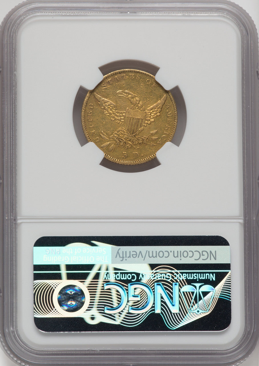 1838-C $5 Classic Half Eagle NGC AU50