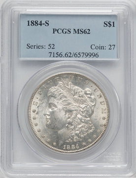 1884-S $1 Morgan Dollar PCGS MS62