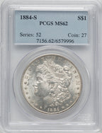 1884-S $1 Morgan Dollar PCGS MS62