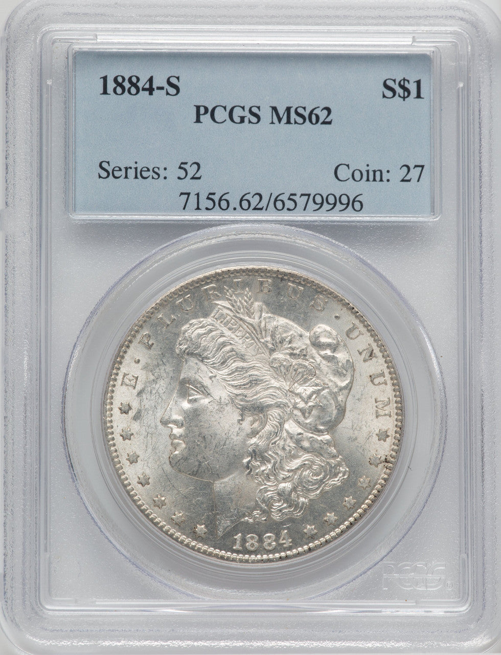 1884-S $1 Morgan Dollar PCGS MS62