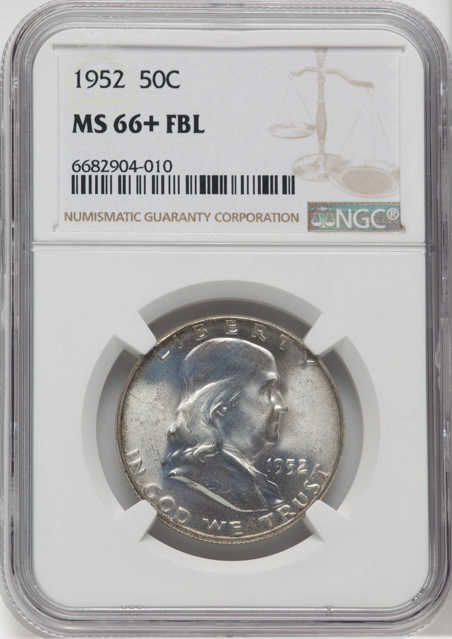 1952 50C FL NGC Plus Franklin Half Dollar NGC MS66+