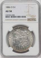 1886-O $1 Morgan Dollar NGC AU58