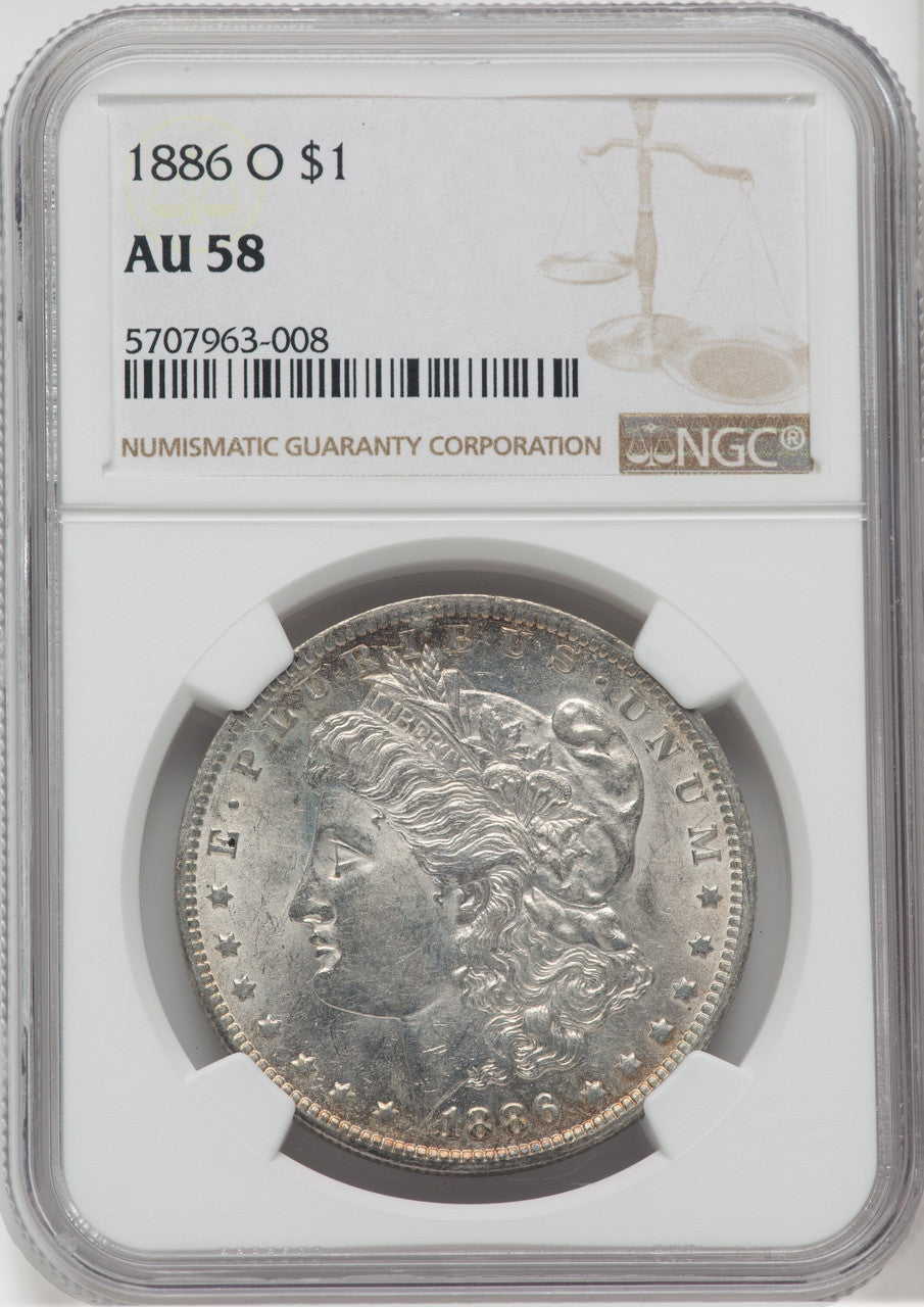 1886-O $1 Morgan Dollar NGC AU58
