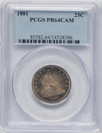1881 25C Proof Seated Quarter PCGS PR64