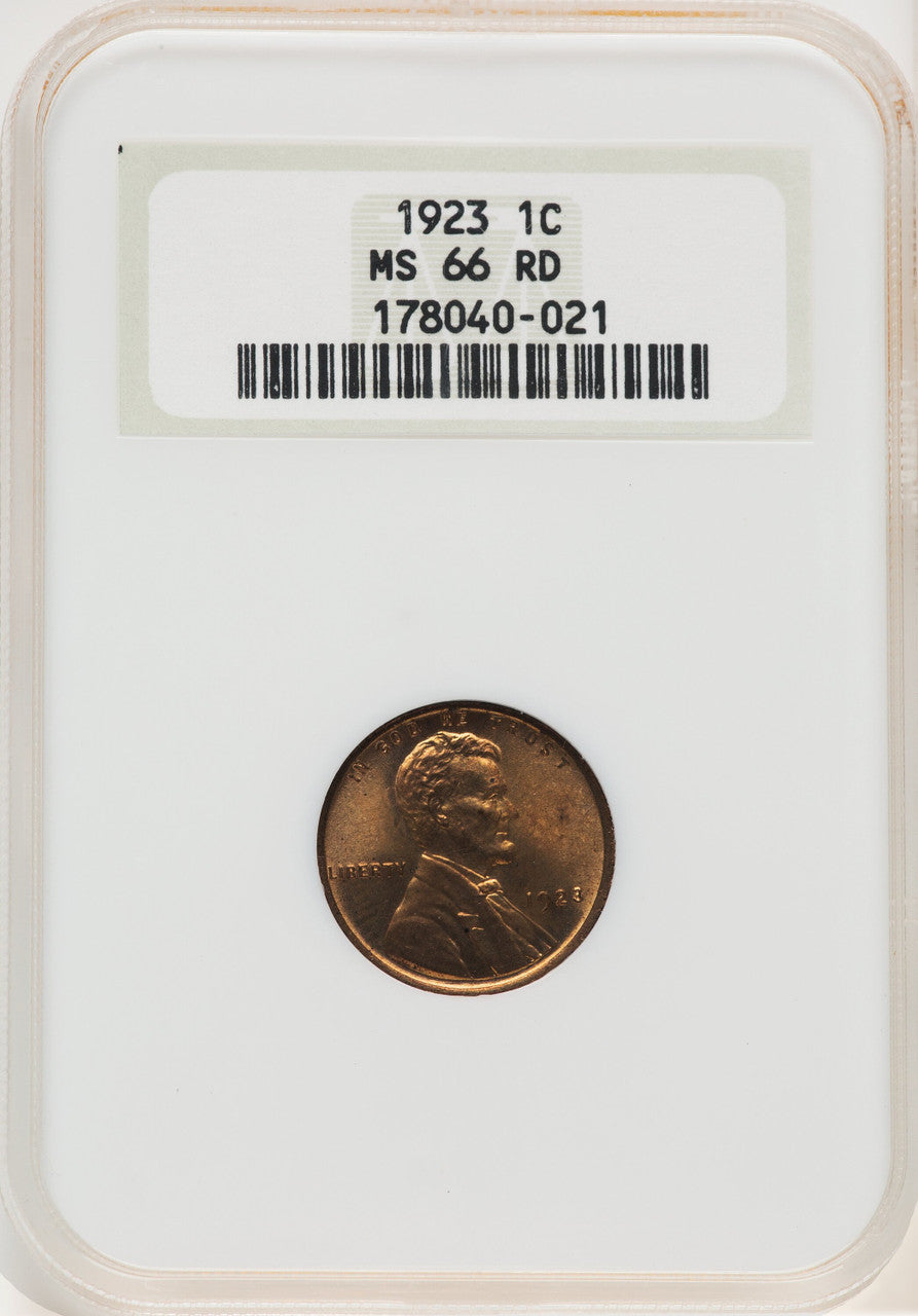 1923 1C RD Lincoln Cent NGC MS66