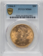 1904-S $20 Liberty Double Eagle PCGS MS66