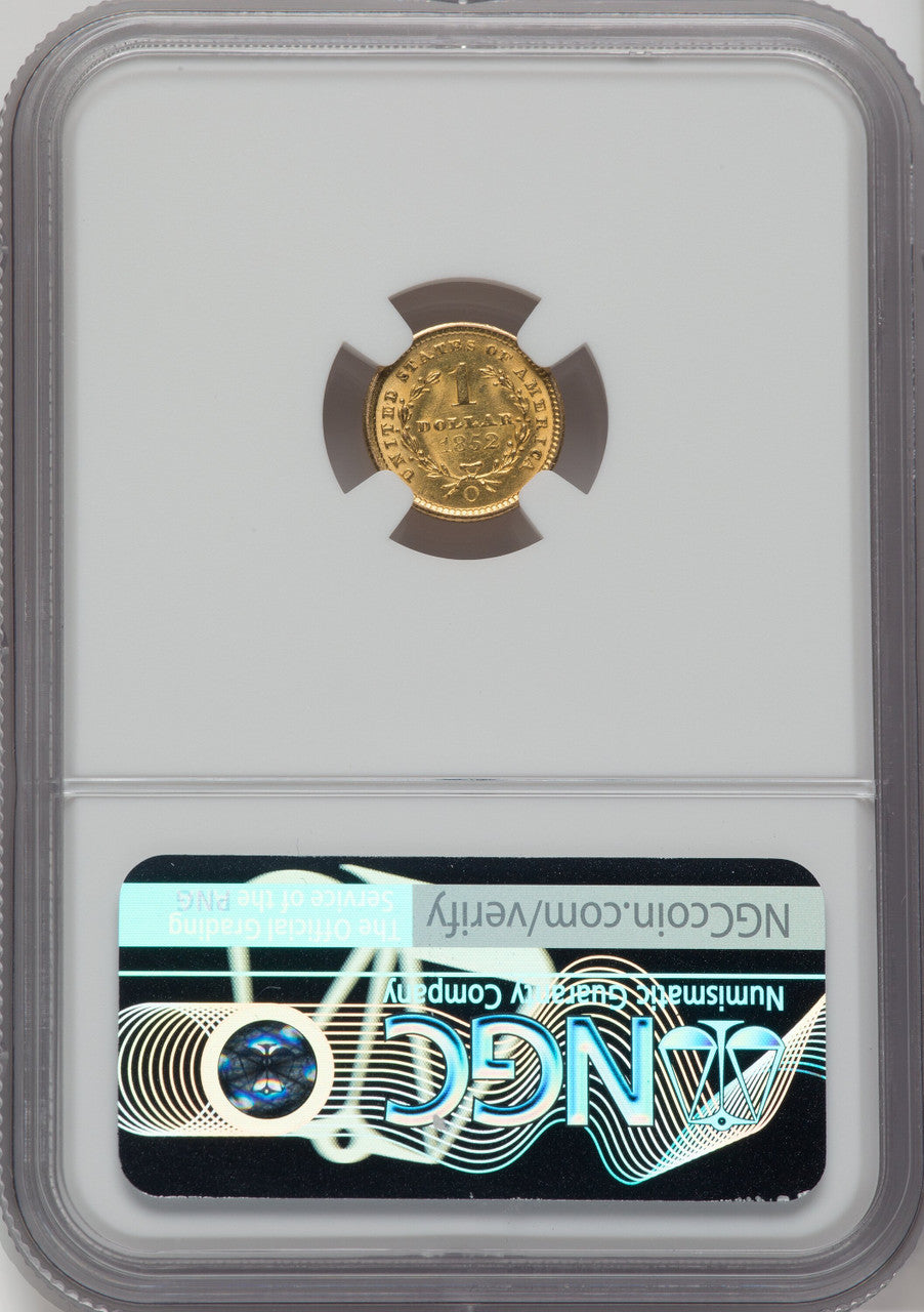 1852-O G$1 Gold Dollar NGC MS62