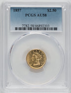 1857 $2.50 Liberty Quarter Eagle PCGS AU58