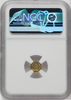 1872 Liberty Round 25 Cents BG-815 High R.7 California Fractional Gold NGC MS62