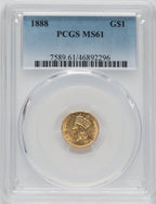 1888 G$1 Gold Dollar PCGS MS61