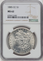 1885-CC $1 Morgan Dollar NGC MS62