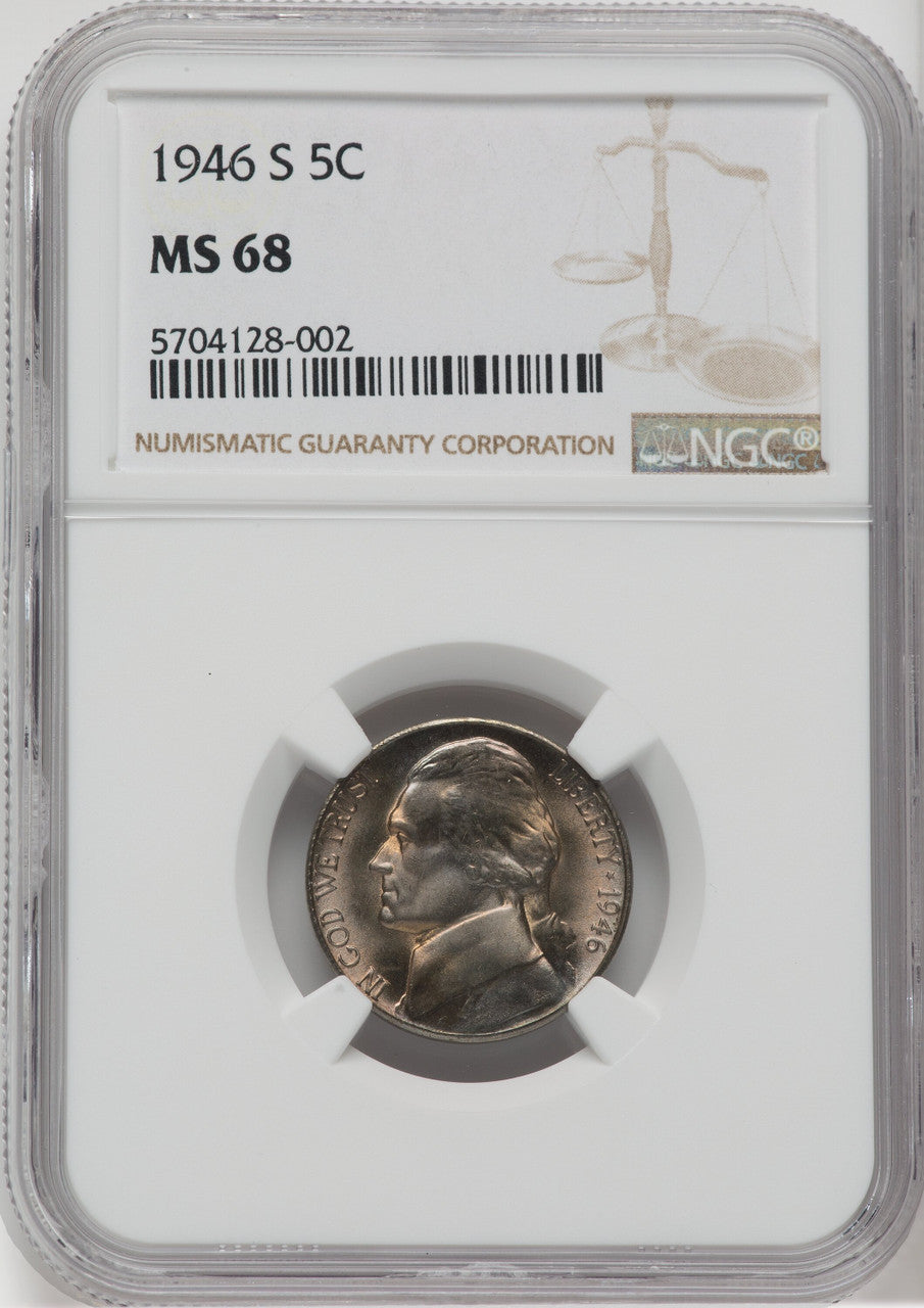 1946-S 5C Jefferson Nickel NGC MS68