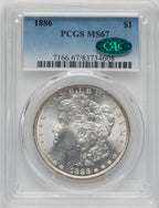 1886 $1 CAC Morgan Dollar PCGS MS67