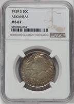 1939-S 50C Arkansas Commemorative Silver NGC MS67