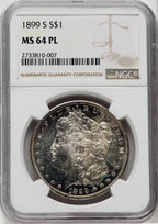 1899-S $1 PL Morgan Dollar NGC MS64
