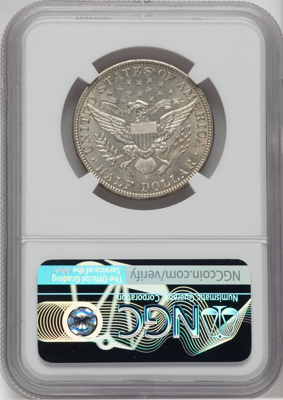 1911-S 50C Barber Half Dollar NGC AU58