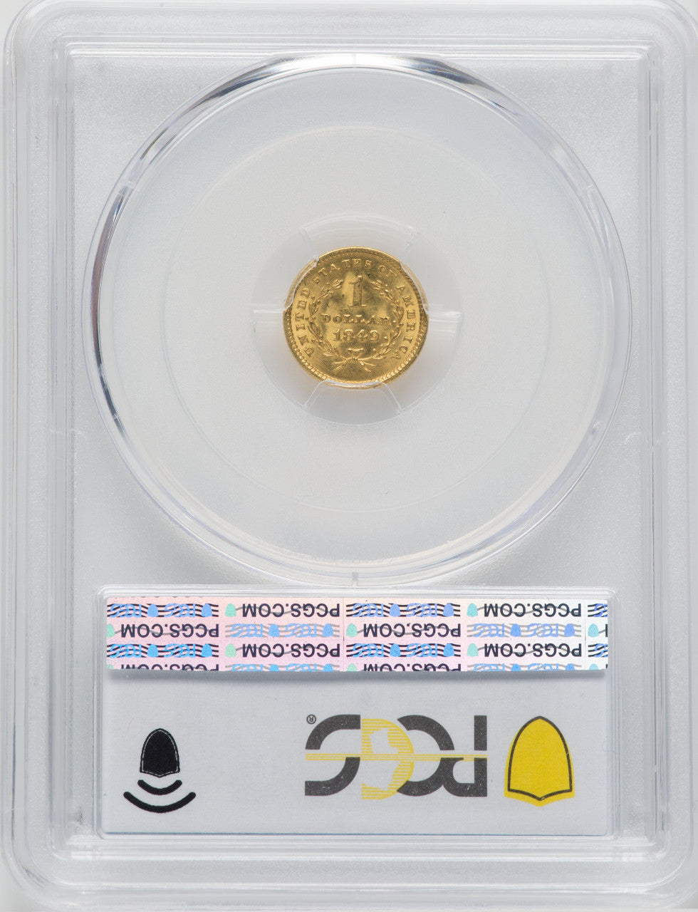 1849 G$1 Closed Wreath Gold Dollar PCGS MS64