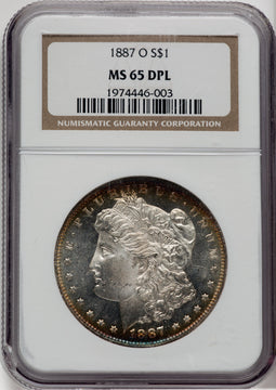 1887-O $1 DM Morgan Dollar NGC MS65