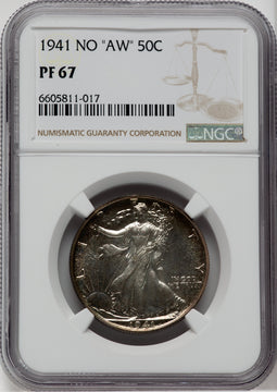 1941 50C Proof Walking Liberty Half Dollar NGC PR67