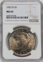 1923-D $1 Peace Dollar NGC MS65