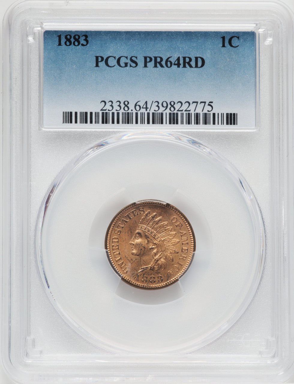 1883 1C RD Proof Indian Cent PCGS PR64