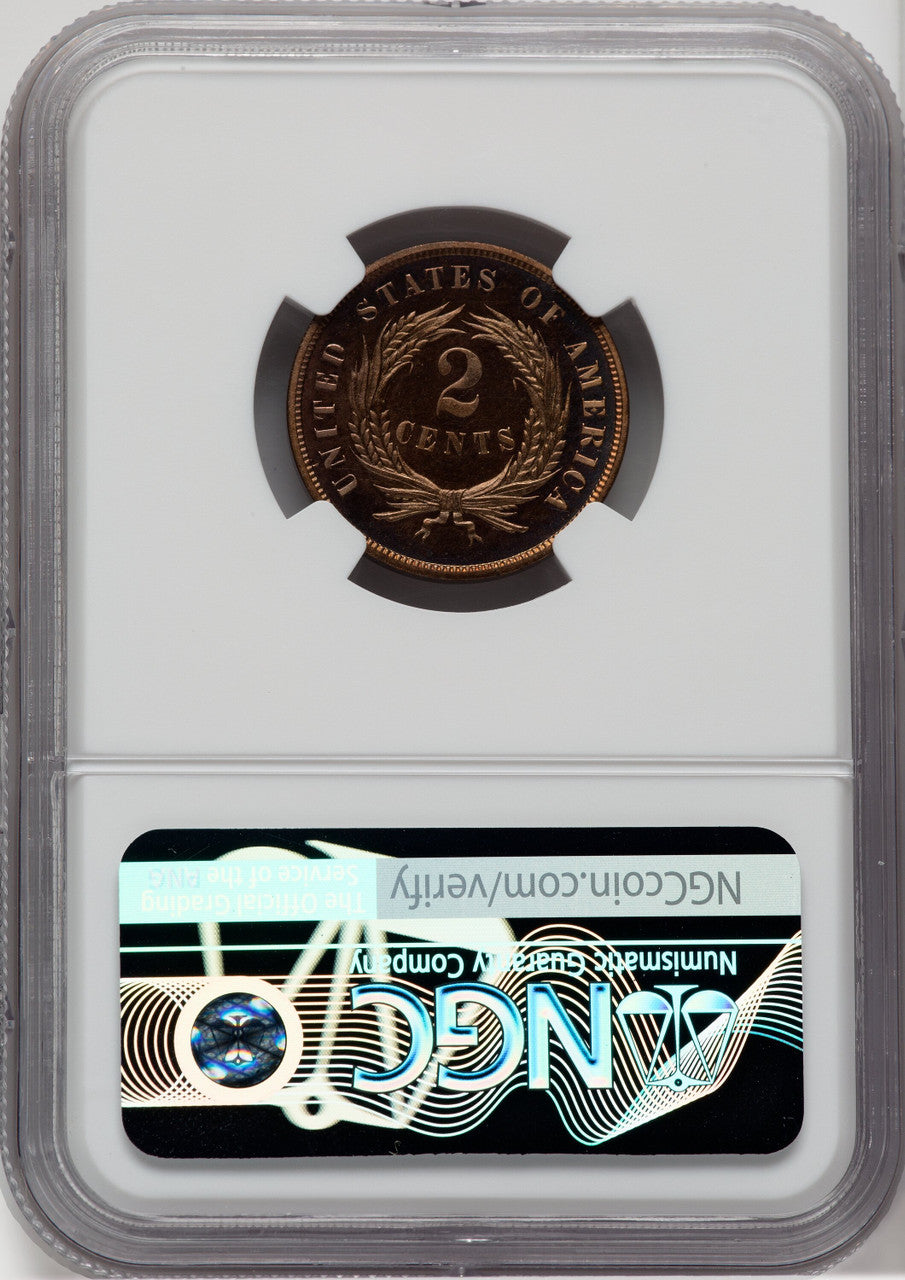 1865 2C CA Proof Two Cent Pieces NGC PR64