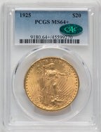 1925 $20 CAC Saint-Gaudens Double Eagle PCGS MS64+