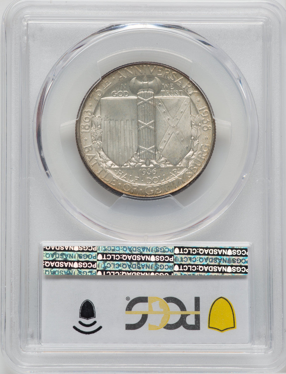 1936 50C Gettysburg CAC Commemorative Silver PCGS MS67+