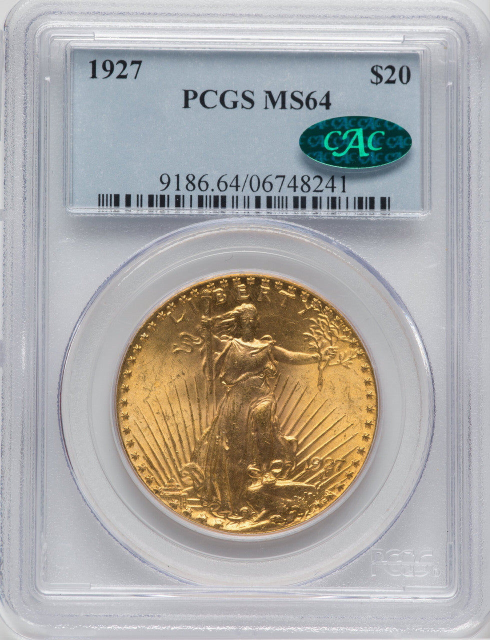 1927 $20 CAC Saint-Gaudens Double Eagle PCGS MS64