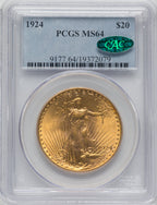 1924 $20 Saint CAC Saint-Gaudens Double Eagle PCGS MS64