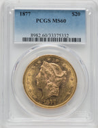 1877 $20 Liberty Double Eagle PCGS MS60