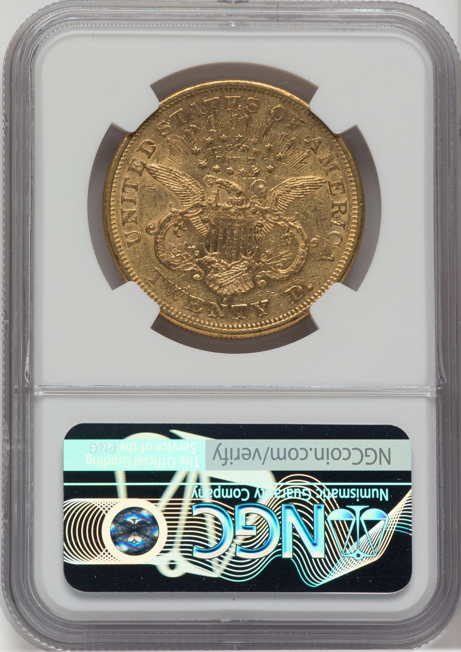 1874-S $20 Liberty Double Eagle NGC AU53
