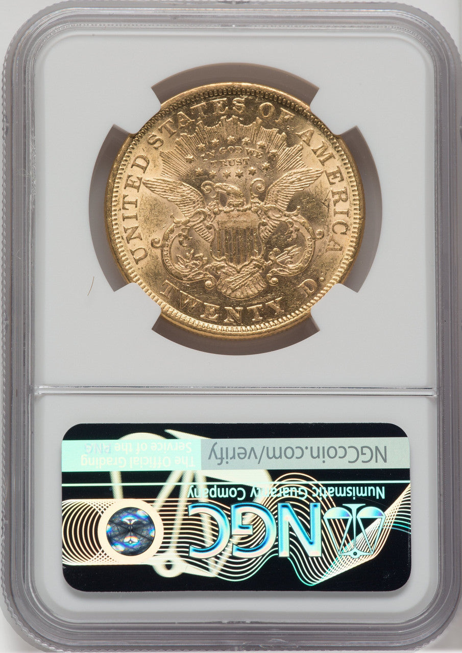 1875 $20 Liberty Double Eagle NGC AU55