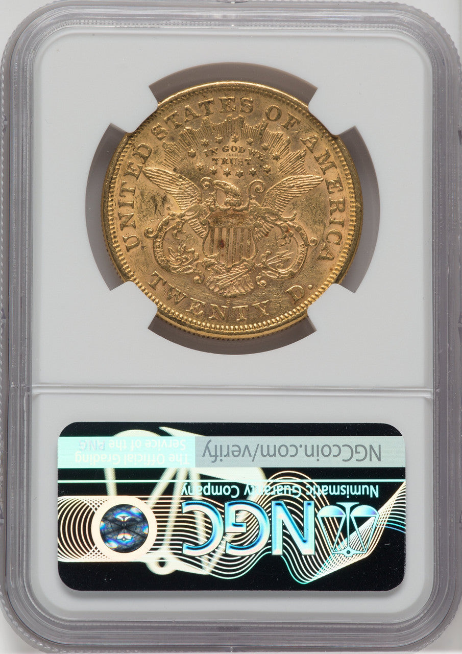 1873-S $20 Closed 3 Liberty Double Eagle NGC AU55