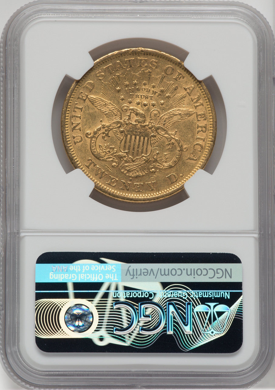 1872-S $20 Liberty Double Eagle NGC AU55