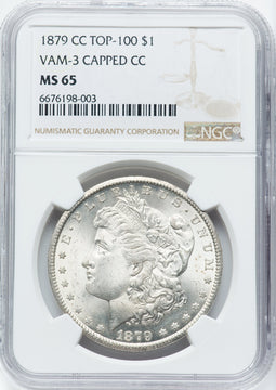 1879-CC $1 VAM 3 Capped Die Morgan Dollar NGC MS65