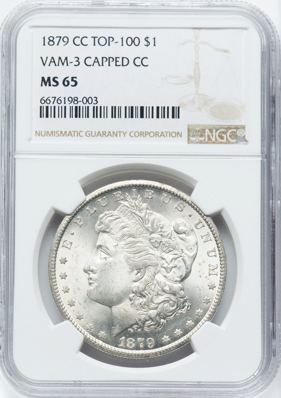 1879-CC $1 VAM 3 Capped Die Morgan Dollar NGC MS65