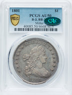 1801 $1 B-3 BB-213 CAC Early Dollar PCGS AU50