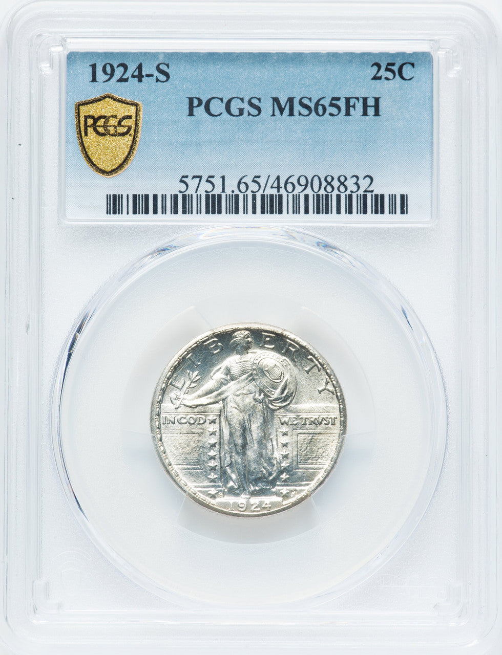 1924-S 25C FH Standing Liberty Quarter PCGS MS65