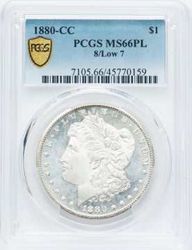 1880-CC $1 8 Over Low 7 PL Morgan Dollar PCGS MS66